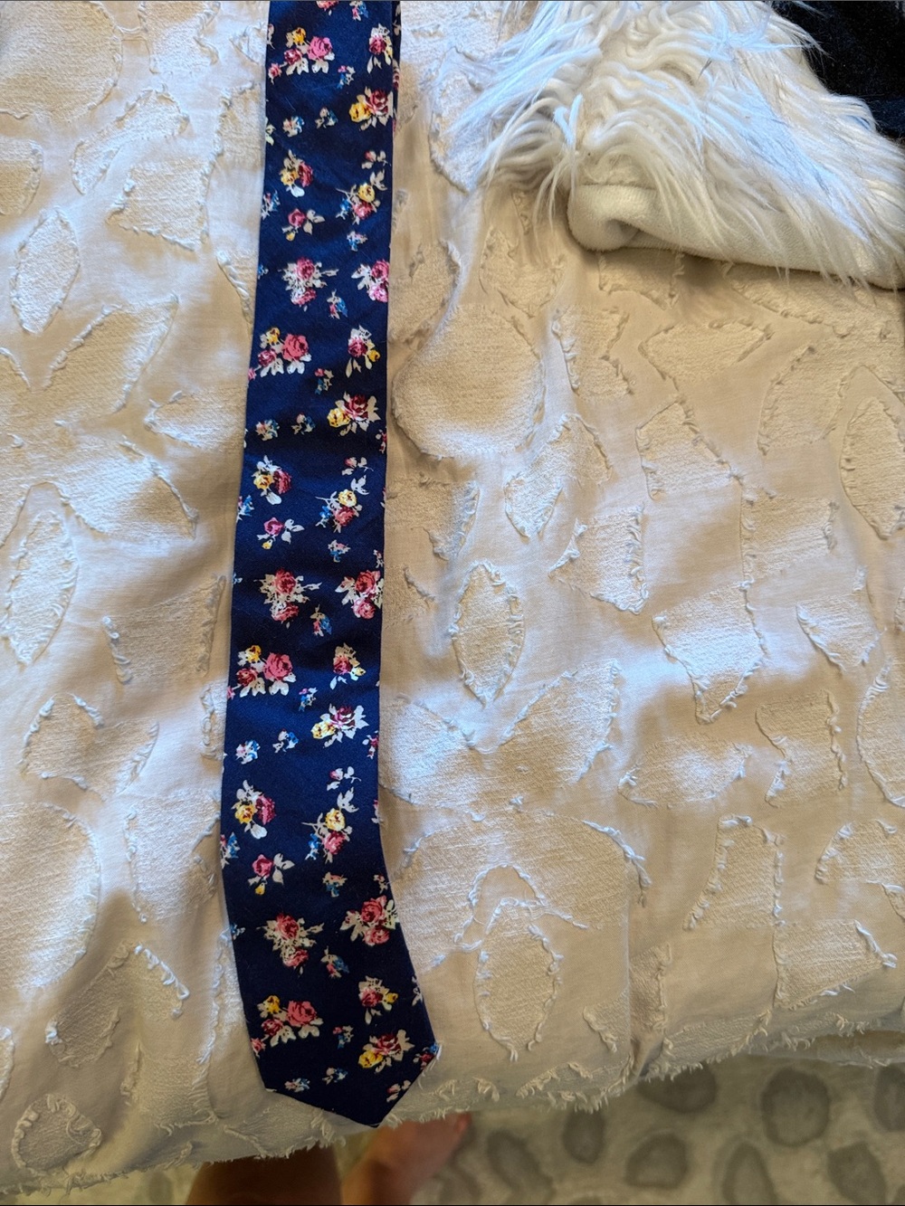 Penguin Navy Floral Skinny Tie